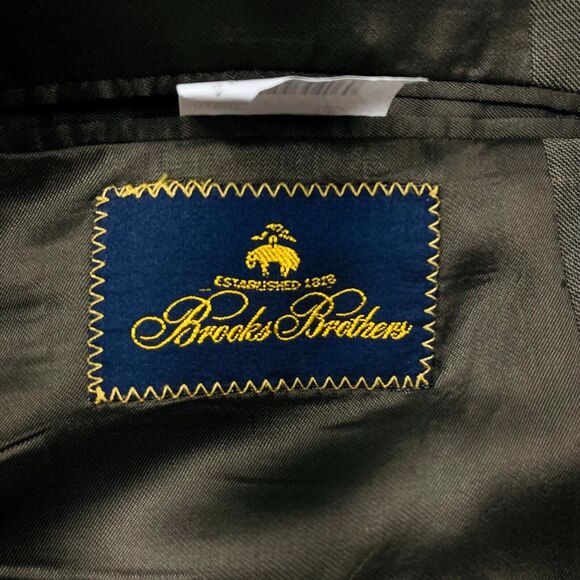 Brooks Brothers Vintage Suit New Wool Windowpane Plaid Brown Green 44 Pant 38 39 - Picture 2 of 16